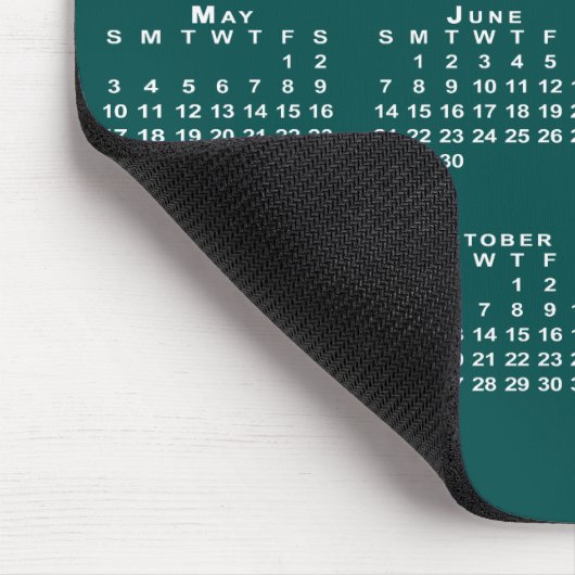 Simple Blue-Green and White 2026 Calendar Muismat (Hoek)
