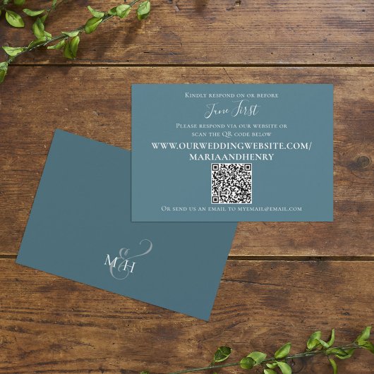 Simple Blue Guest Reply QR Code Sjabloon