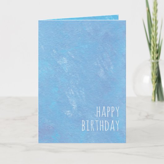 Simple Blue Happy Birthday Modern Kaart (Voorkant)