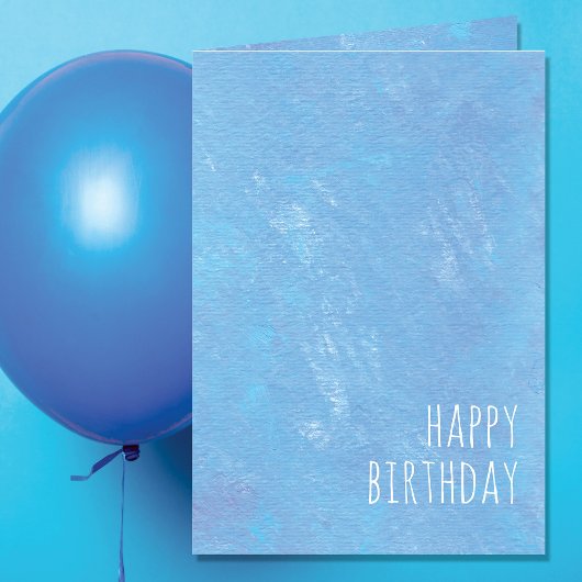 Simple Blue Happy Birthday Modern Kaart