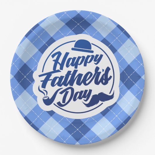 Simple Blue Happy Vaderdag | Bord papier (Voorkant)