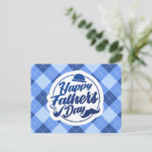 Simple Blue Happy Vaderdag | BRIEFKAART (Staand voorkant)