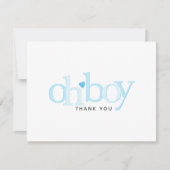 Simple Blue Heart Boy Baby shower Bedankt (Voorkant)