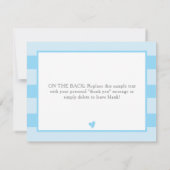 Simple Blue Heart Boy Baby shower Bedankt (Achterkant)