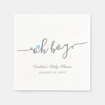 Simple Blue Heart Boy Baby shower