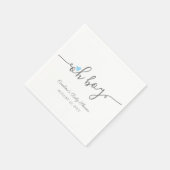 Simple Blue Heart Boy Baby shower Servet (Hoek)