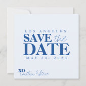 Simple Blue iets blauw Save The Date (Voorkant)