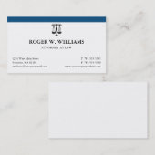 Simple Blue Law Attorney Justice Scale Visitekaartje (Voorkant / Achterkant)