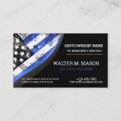 Simple Blue Line Police US FLAG   Visitekaartje (Voorkant)
