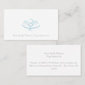 Simple Blue Lotus Flower Visitekaartje (Voorkant / Achterkant)