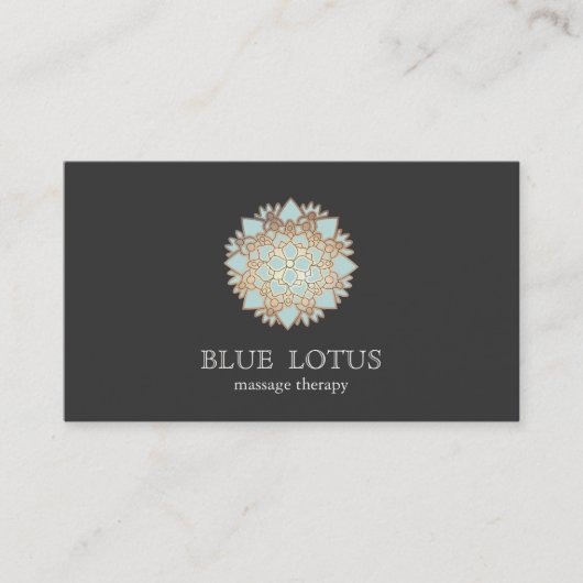 Simple Blue Lotus Logo Visitekaartje (Voorkant)