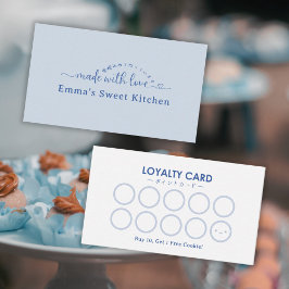 Simple Blue Made with Love Bakery Rewards Loyalty Visitekaartje