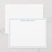 Simple Blue Modern Professional Border Note Kaart Notitiekaartje (Voorkant / Achterkant)