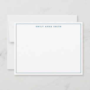 Simple Blue Modern Professional Border Note Kaart Notitiekaartje