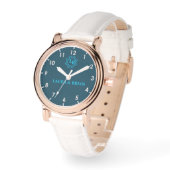 Simple Blue Monogram couple names  Horloge (Hoek)