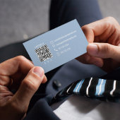 Simple Blue Monogram QR Code | Connect with Me Visitekaartje