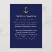 Simple Blue Nautical Anchor Wedding Insert Kaart (Voorkant)