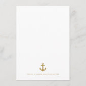 Simple Blue Nautical Anchor Wedding Insert Kaart (Achterkant)