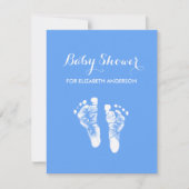 Simple Blue Newborn Footprint Boy Baby shower Kaart (Voorkant)