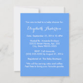 Simple Blue Newborn Footprint Boy Baby shower Kaart (Achterkant)