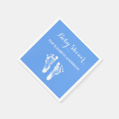 Simple Blue Newborn Footprint Boy Baby shower Servet (Hoek)