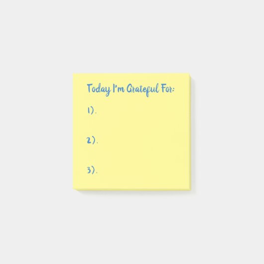 Simple Blue on Yellow Gratitude Post-it® Notes (Voorkant)