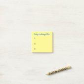 Simple Blue on Yellow Gratitude Post-it® Notes (Op bureau)