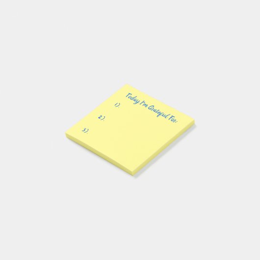Simple Blue on Yellow Gratitude Post-it® Notes (Schuin)