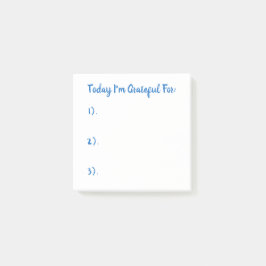 Simple Blue op White Gratitude Post-it® Notes
