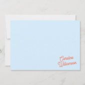 Simple Blue Orange Script Personalized Stationery Notitiekaartje (Voorkant)