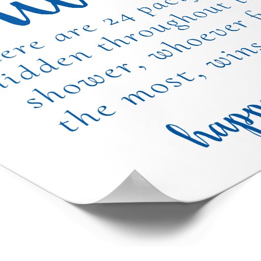 Simple Blue Pacifier Hunt | Cerulean Douche Spel Poster (Hoek)