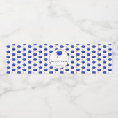 Simple Blue Pet Pattern Afstuderen Waterfles Etiket (Enkel label)