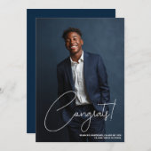 Simple Blue Photo 2026 Graduation Announcement (Voorkant / Achterkant)