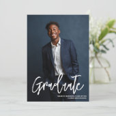 Simple Blue Photo 2026 Graduation Announcement (Staand voorkant)