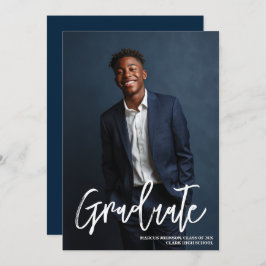 Simple Blue Photo 2026 Graduation Announcement