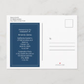 Simple Blue Photo Afstuderen Announcement Briefkaa Aankondigingskaart (Achterkant)