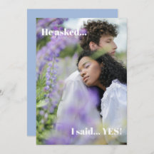 Simple Blue Photo Engagement Party