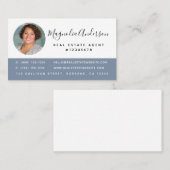 Simple Blue Photo Real Estate Agent Visitekaartje (Voorkant / Achterkant)