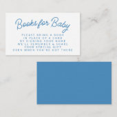 Simple Blue Play Book Request Baby shower Informatiekaartje (Voorkant / Achterkant)