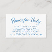Simple Blue Play Book Request Baby shower Informatiekaartje (Voorkant)