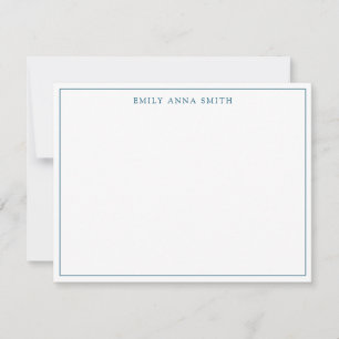 Simple Blue Professional Border Note-Kaart Notitiekaartje
