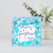 Simple Blue Snowflake Non-Foto Kerstmis Kaart (Staand voorkant)