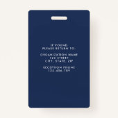 Simple Blue Stripes Company Foto-ID Badge (Achterkant)