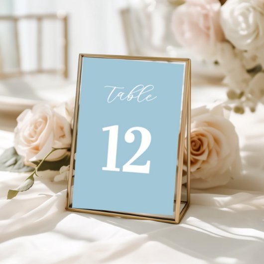 Simple Blue Table Numbers Sign Kaart