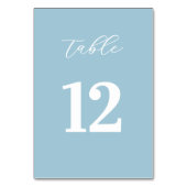 Simple Blue Table Numbers Sign Kaart (Voorkant)
