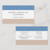 Simple Blue Tan Psychotherapeut Visitekaartje (Voorkant / Achterkant)