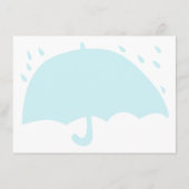 Simple Blue Umbrella Rain Baby shower Advice Kaart (Achterkant)