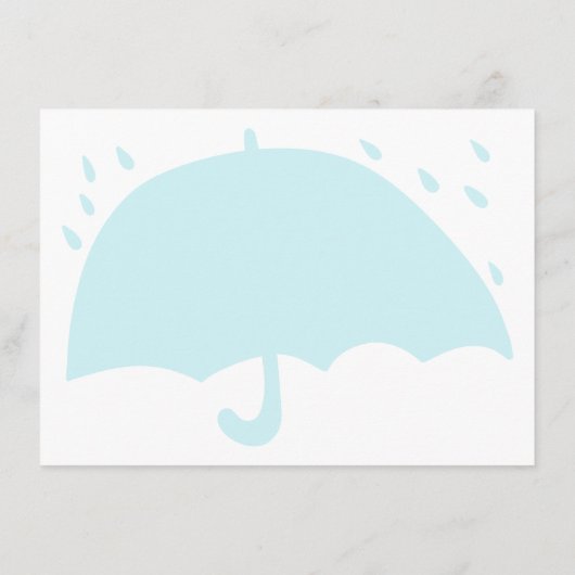Simple Blue Umbrella Rain Baby shower Advice Kaart (Achterkant)