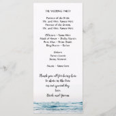 Simple Blue Water Coastal Wedding Program Sjabloon (Achterkant)