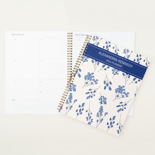 Simple Blue & White Country Flower Planner (Display)